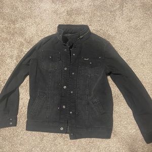 Men's Vintage OBEY Black Distressed Denim Jacket Size S Small